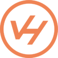 logo vertiges havrais monogramme avec cercle rvb orange